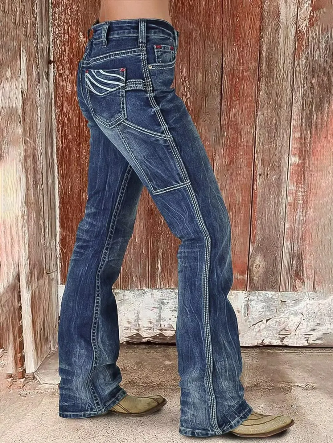 Flamingals Cargo Jeans for Women Drawstring Flap Pocket Low Waist