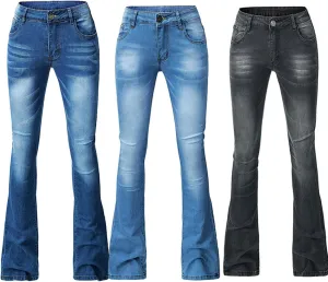 Flare Jeans for Women Bell Bottom Jeans Skinny Stretchy Denim Pants Skinny Jeans Available in Large Sizes
