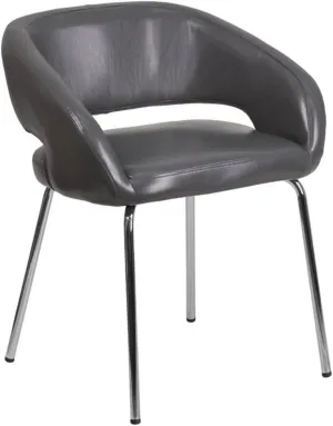 Flash Furniture Fusion Series Contemporary Gray LeatherSoft Side Reception Chair