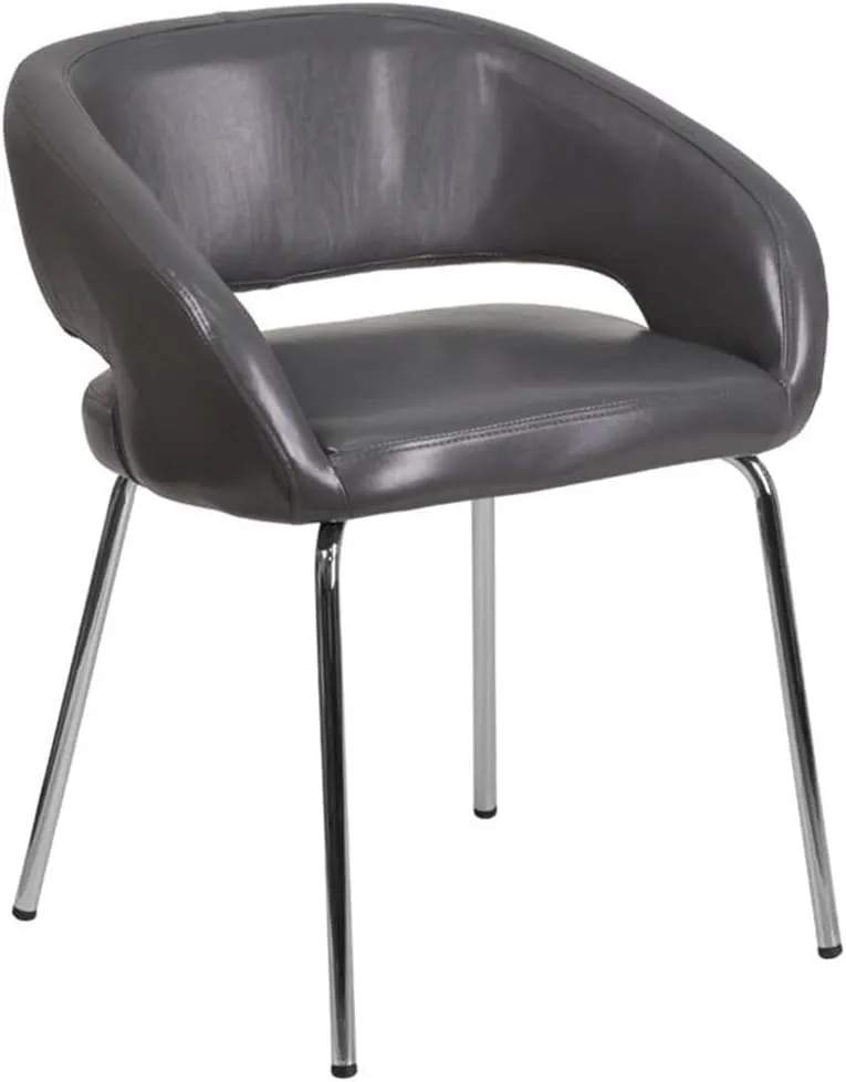 Flash Furniture Fusion Series Contemporary Gray LeatherSoft Side Reception Chair