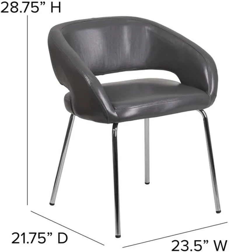 Flash Furniture Fusion Series Contemporary Gray LeatherSoft Side Reception Chair