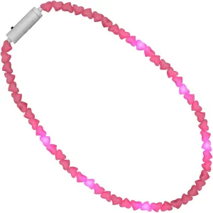 FlashingBlinkyLights LED Pink Heart Beaded Light Up Necklace