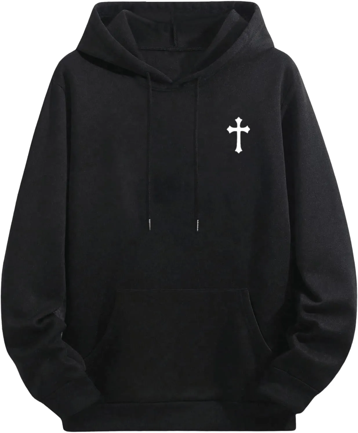 Floerns Men's Graphic Print Long Sleeve Drawstring Hoodie Pullover Sweatshirt