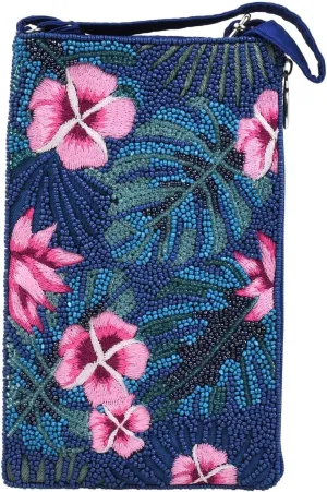 Floral Club Bag Beaded Phone Crossbody, Multi