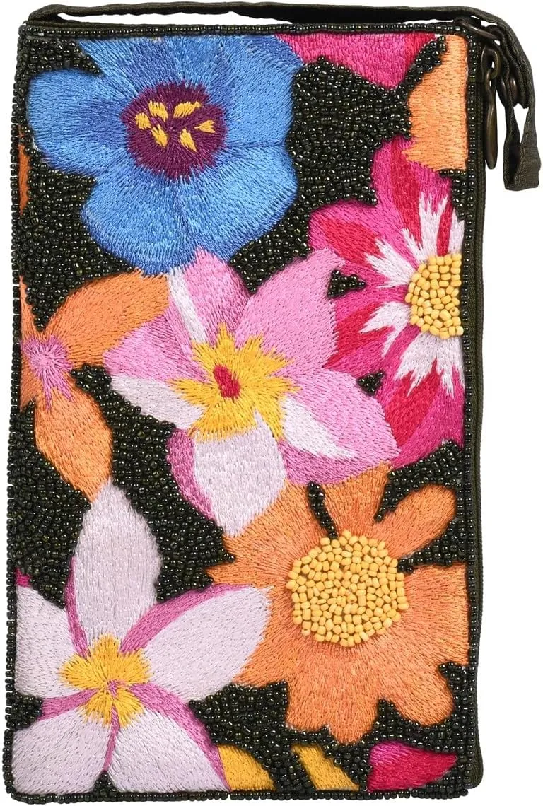 Floral Club Bag Beaded Phone Crossbody, Multi