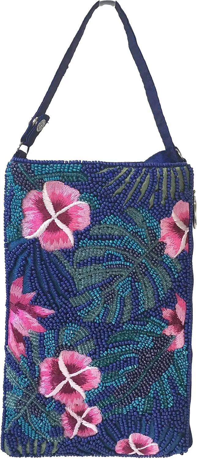 Floral Club Bag Beaded Phone Crossbody, Multi