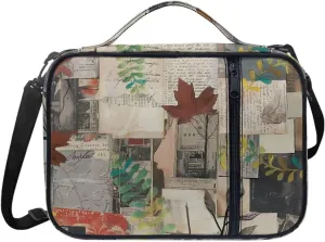 Floral Pattern Polyester Bible Case- Large Bible Cover for Women-Bible Book Cover with Shoulder Strap Zippered Pocket