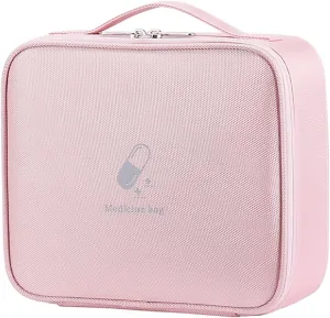 FLYBUG First Aid Bag, Medical Kits Bag Cute, Waterproof Emergency First Aid Kit for Survival, Empty First Aid Bags Medicine Bags Organizer Storage for Women（Pink）, 10.3 * 4 * 9 Inch, Parent