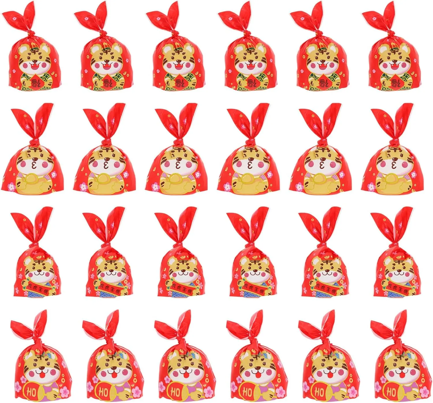 FOMIYES 1Set Year Tiger Pattern present Bag Durable Storage Bags for Candy Snacks for Celebrations Party Favors Adds Festive Atmosphere