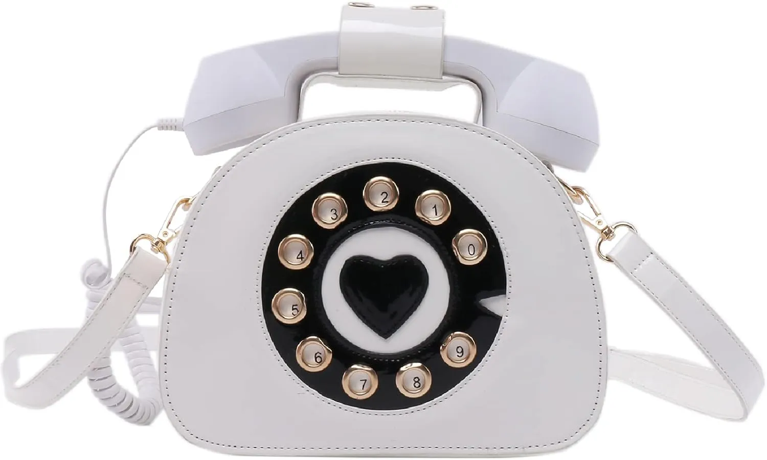 Fozehlad Novelty Telephone Shaped Shoulder Bag Funny Retro Phone Crossbody Bag Totes Chain Purse