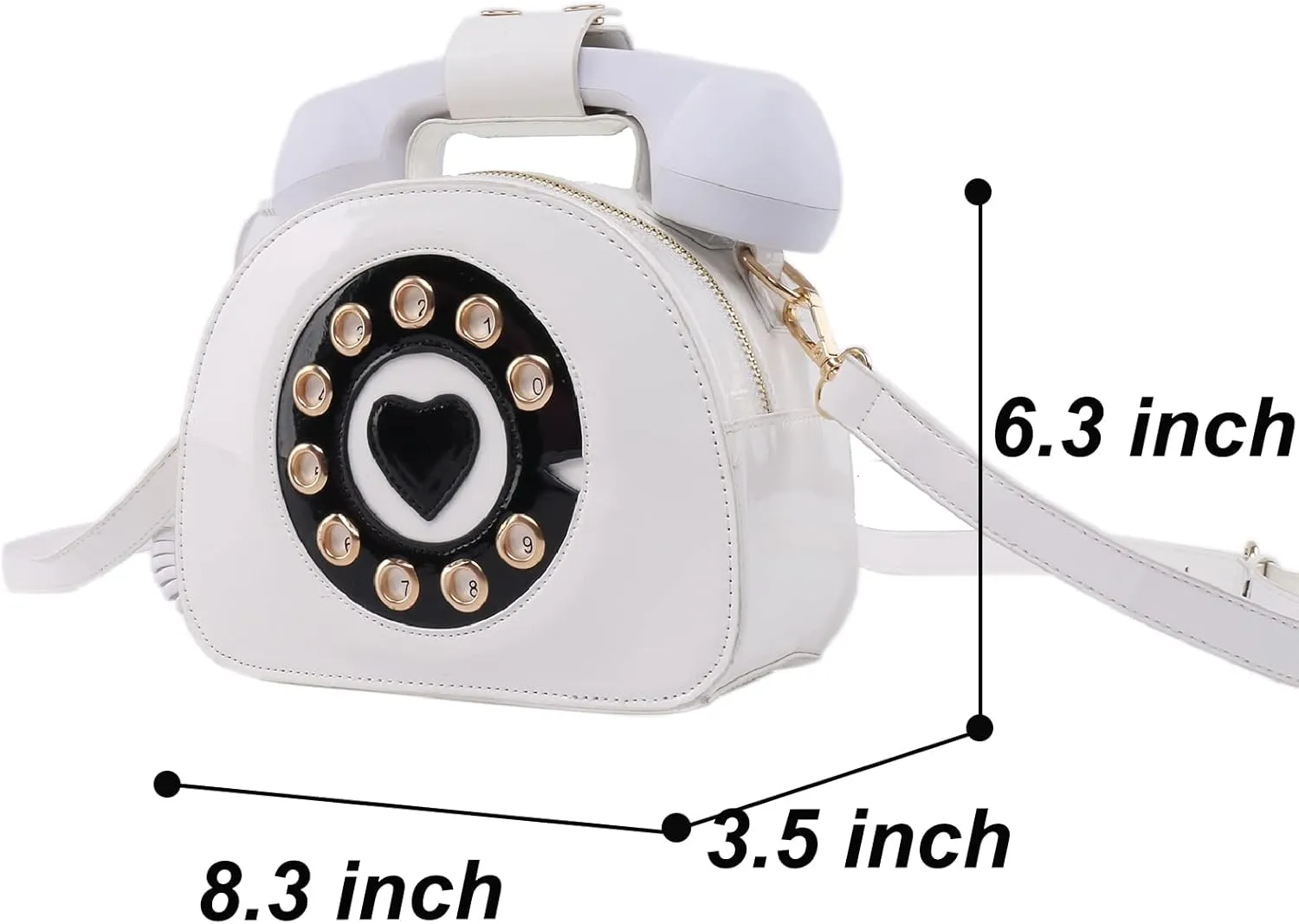 Fozehlad Novelty Telephone Shaped Shoulder Bag Funny Retro Phone Crossbody Bag Totes Chain Purse