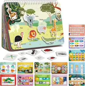 Freebear Busy Book for Toddlers Preschool Learning Activities Resources Autism Sensory Montessori Toys for 2-3 Year Old,Travel Toys, Gifts for Girls and Boys 4 5 6 Years (Animal World)