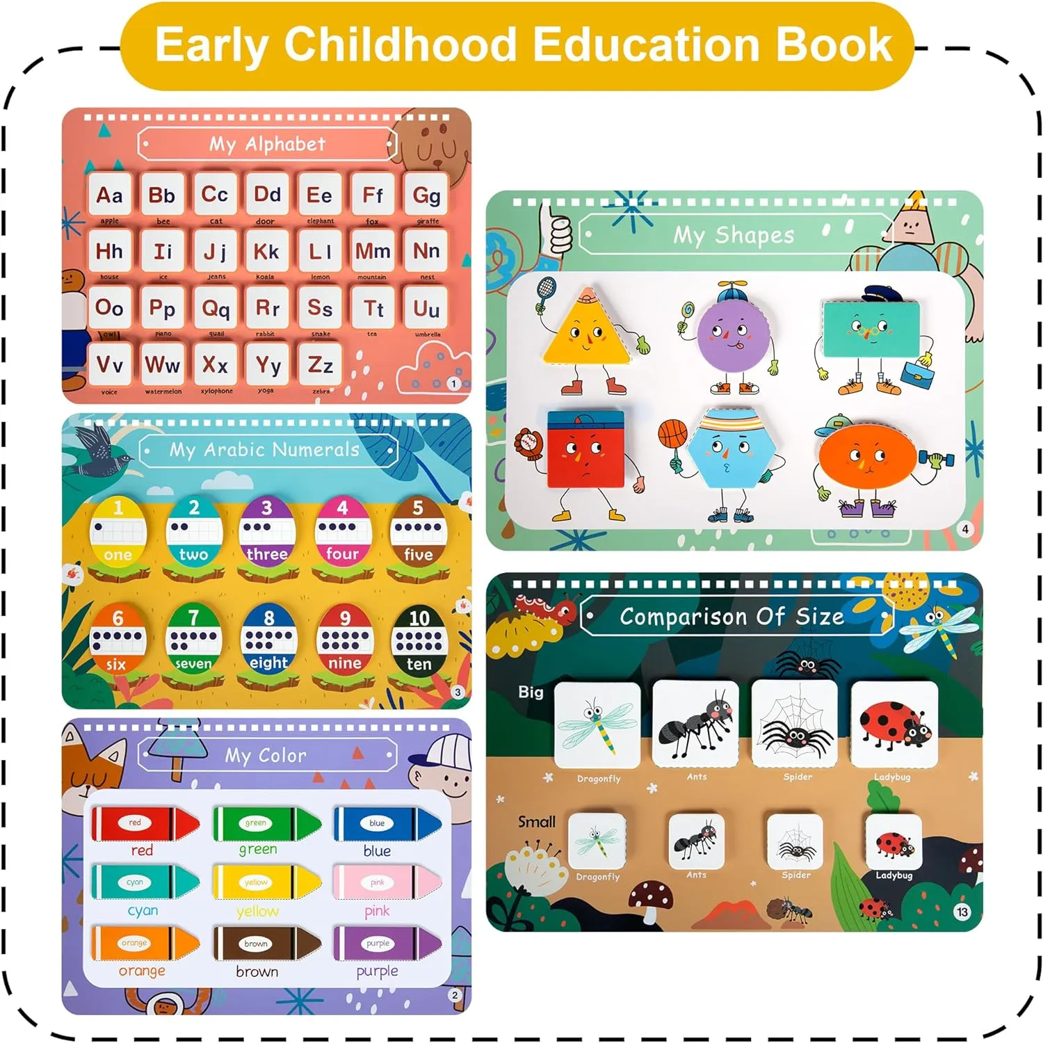 Freebear Busy Book for Toddlers Preschool Learning Activities Resources Autism Sensory Montessori Toys for 2-3 Year Old,Travel Toys, Gifts for Girls and Boys 4 5 6 Years (Animal World)