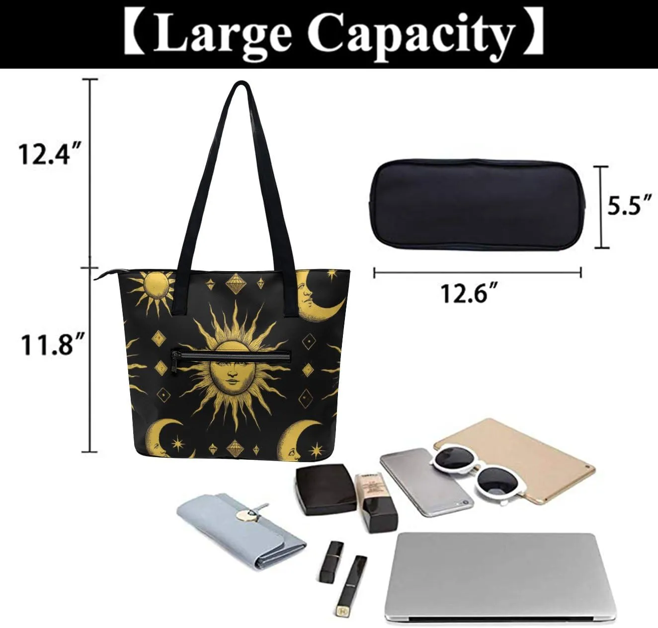 Funny Lightweight Tote Bag, Women's Large Capacity Handbag with Long Handle for Travel, Work, Shopping