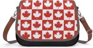 FunnyStar Maple Leaf Canada CA Flag Print Ladies Shoulder Bags Crossbody Messenger Bag Cute Handbag PU Leather