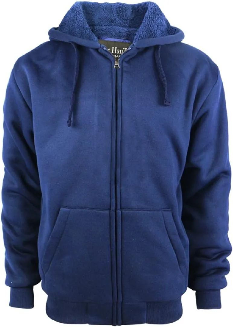 Gary Com Heavyweight Sherpa Hoodies for Men, Thick Fleece Lined Full Zip Up Winter Warm Sweatshirts Work Jackets
