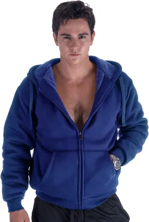 Gary Com Heavyweight Sherpa Hoodies for Men, Thick Fleece Lined Full Zip Up Winter Warm Sweatshirts Work Jackets