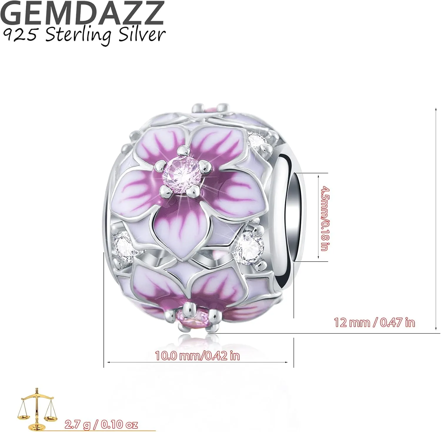 GEMDAZZ 925 Sterling Silver Valentines Day Charms Heart Charms, I Love You to The Moon and Back Pendant, Cupid Arrow and 4 Leaf Clover Beads fit European Bracelets, Gift for Lover/Wife/Girls