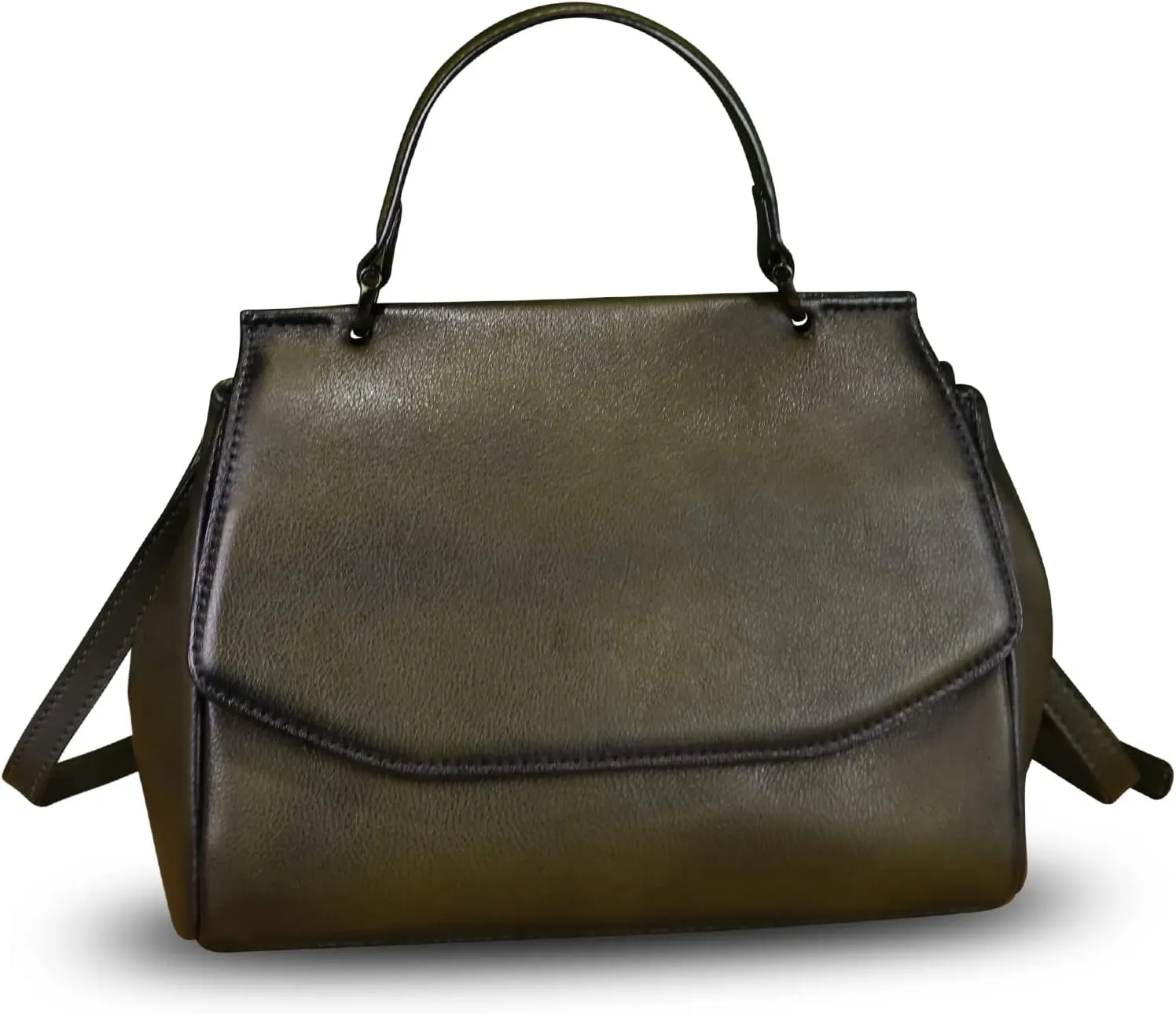 Genuine Leather Satchel for Women Crossbody Bags Handmade Vintage Top Handle Handbags Purse