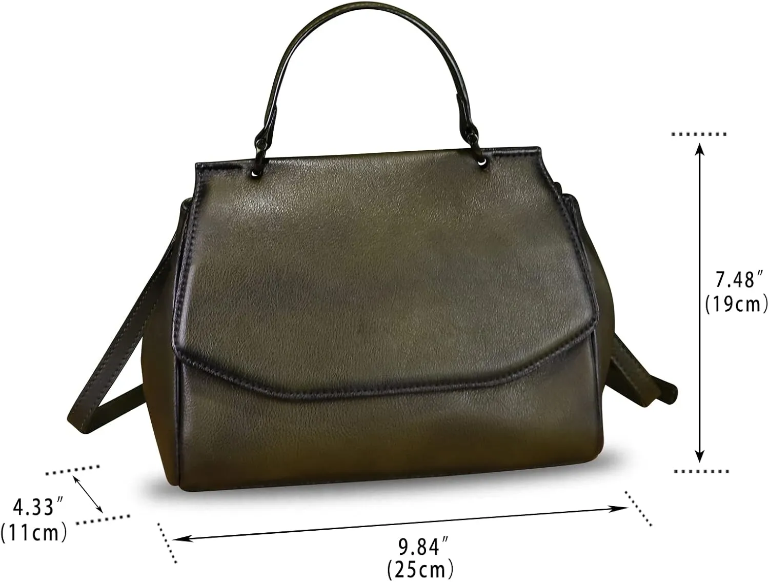 Genuine Leather Satchel for Women Crossbody Bags Handmade Vintage Top Handle Handbags Purse