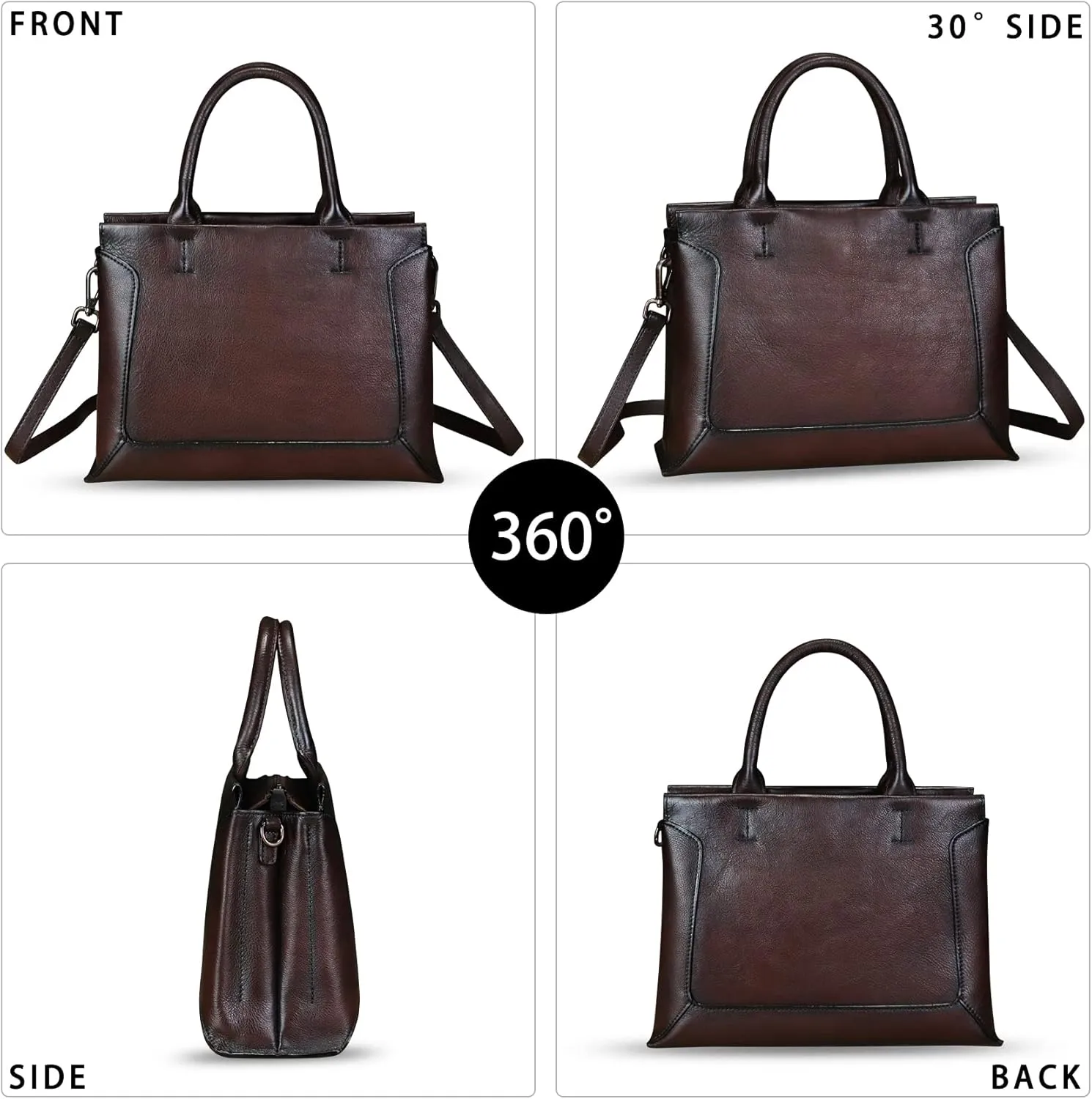 Genuine Leather Satchel for Women Leather Handbag Top Handle Bags Handmade Purse Crossbody Handbags Tote Bag