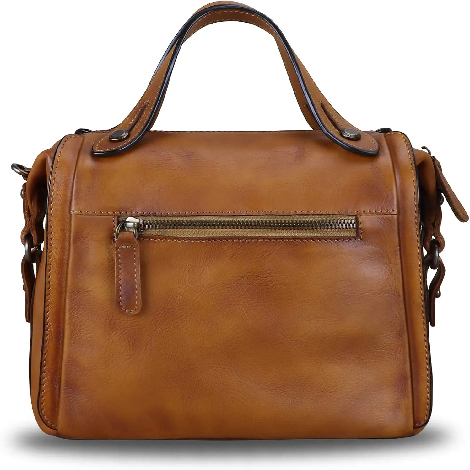 Genuine Leather Satchel Purse for Women Retro Handmade Top Handle Handbag Designer Crossbody Bags