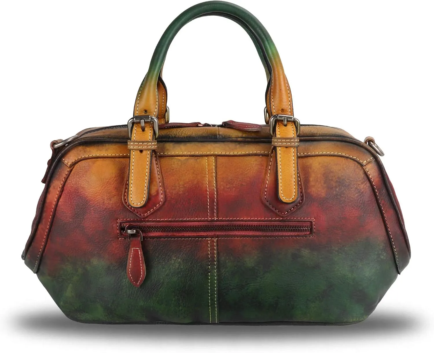 Genuine Leather Satchel Top Handle Handbag Purse for Women Handmade Retro Designer Large Capacity Crossbody Bags