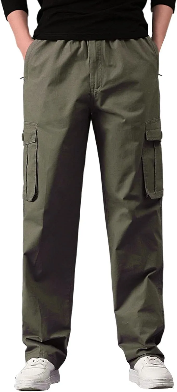 GIERIDUC Men Outdoor Cargo Pant Best Travel Pants for Long Flights Men's Mens Long Underwear Pants Mens Khaki Pants Outdoor