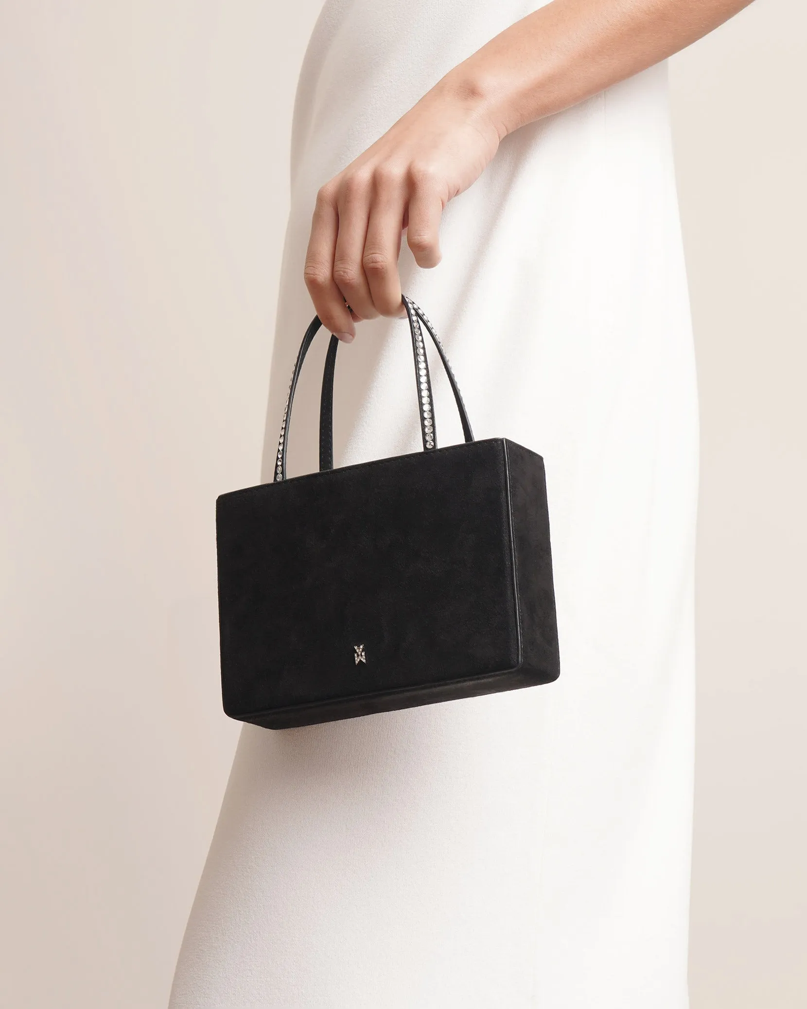 Gilda black suede tote