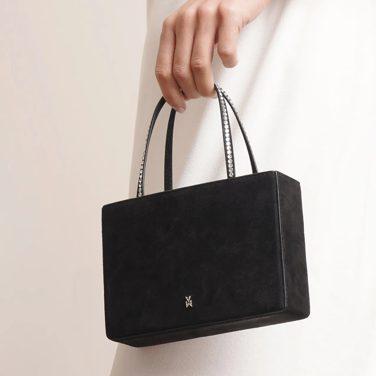 Gilda black suede tote