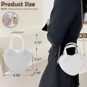 Girls Novelty Mini Heart-Shaped Purse Chain Purse Shoulder Crossbody Bags Tote Handbag Travel Wallet Bag for Women Girl Gift