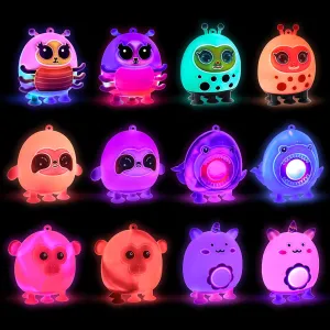 Glow in The Dark Party Favors, Light Up 3D Animal Pop Suction Toys, Silicone Fidget Sensory Toys, Goodie Bag Stuffers, Birthday Gifts, Carnival Prizes, Pinata Stuffers