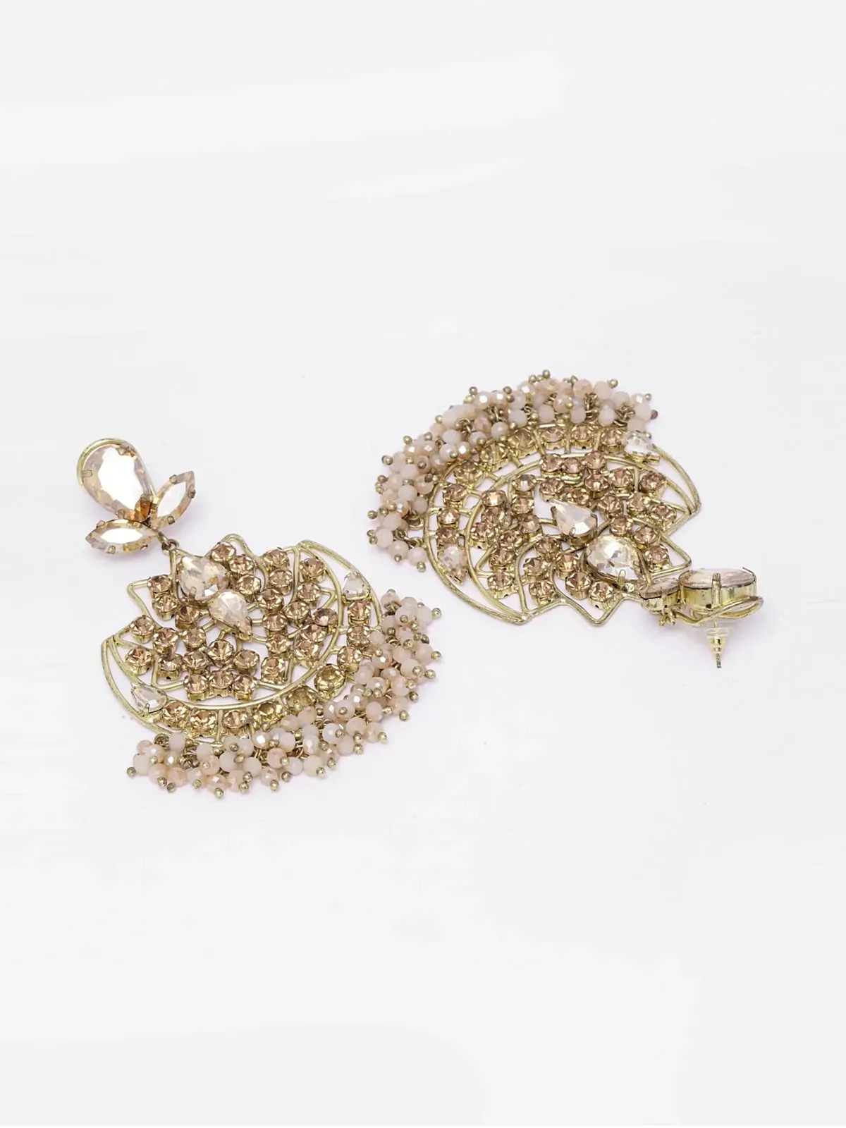 Gold Beaded Drop Earrings