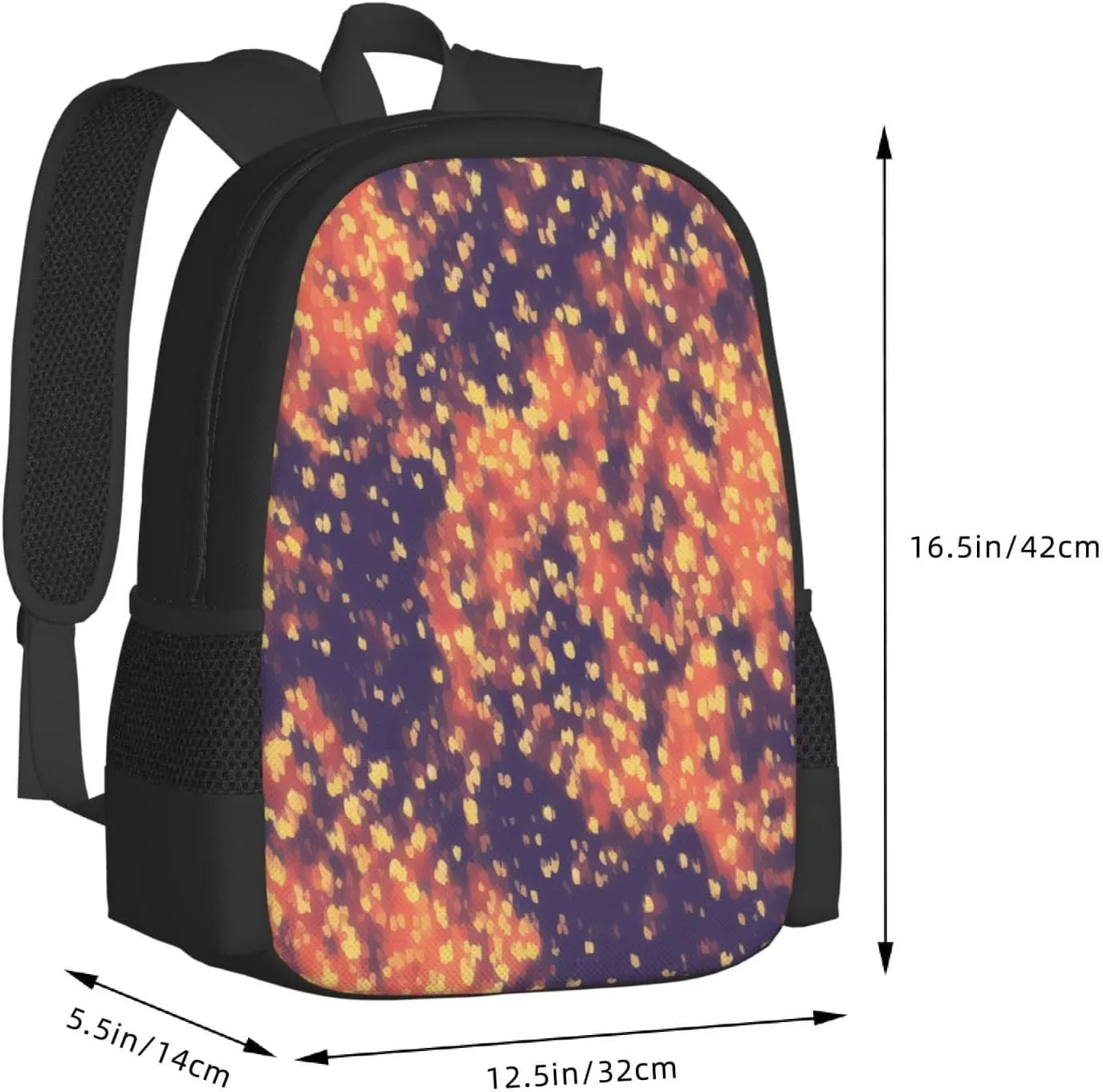 Gold Texture Printing Pattern Backpack Lightweight Simple Casual Backpack Shoulder Bags Large Capacity Laptop Backpack
