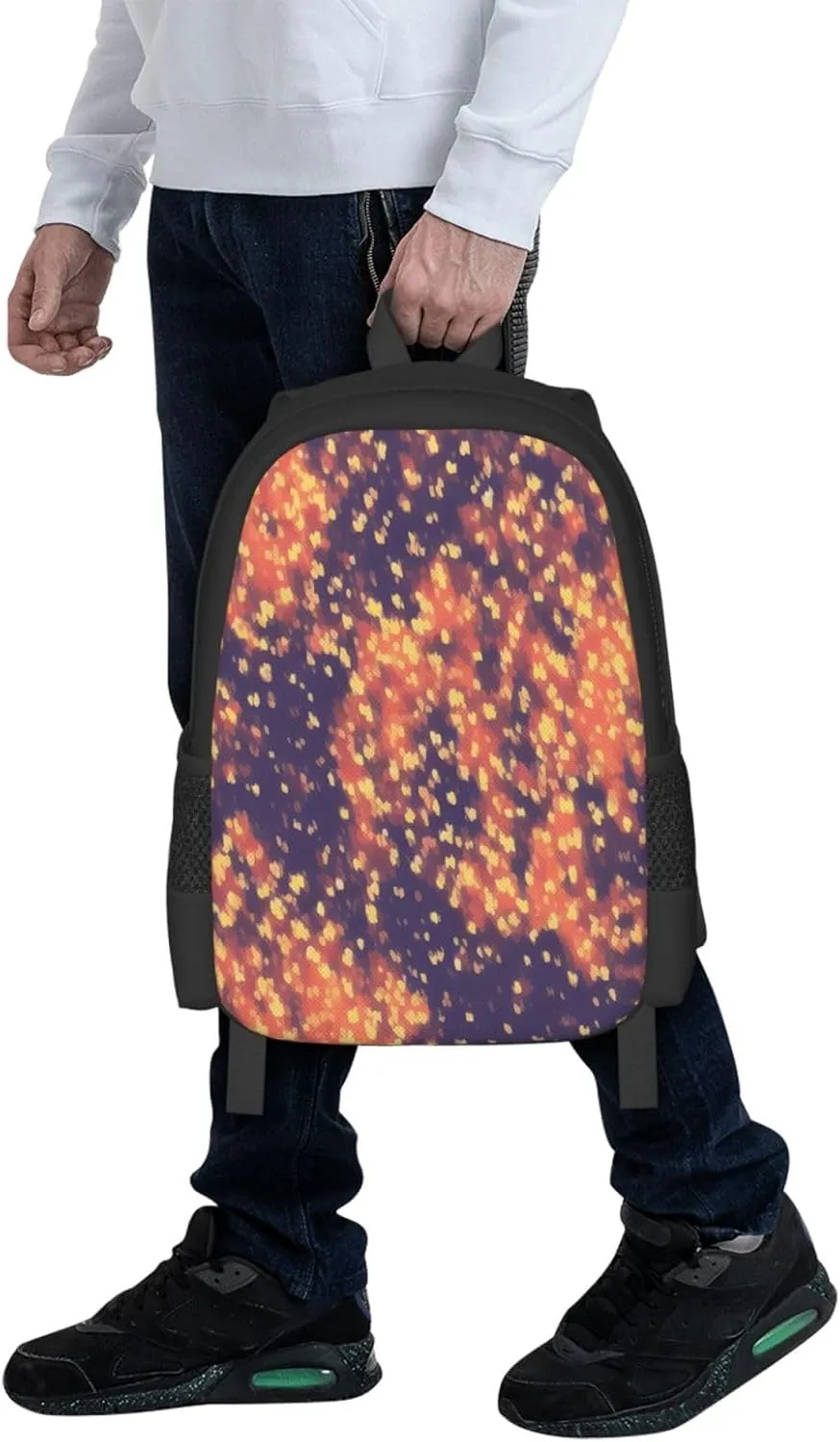 Gold Texture Printing Pattern Backpack Lightweight Simple Casual Backpack Shoulder Bags Large Capacity Laptop Backpack
