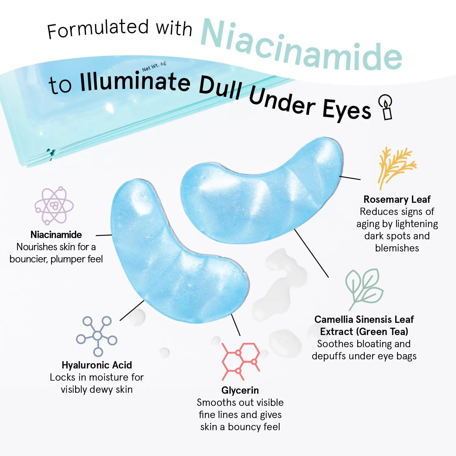 grace & stella Award Winning Under Eye Mask (Blue, 24 Pairs) Reduce Dark Circles, Puffy Eyes, Undereye Bags, Wrinkles, Gel Under Eye Patches, Birthday Gifts for Women - Vegan Cruelty-Free Self Care