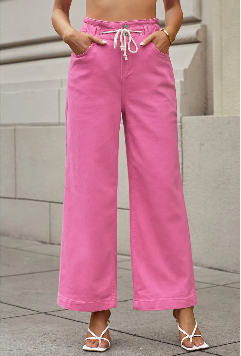 GRAPENT Wide Leg Jeans for Women Stretch High Wasited Elastic Waist Bell Bottom Baggy Y2K Pants