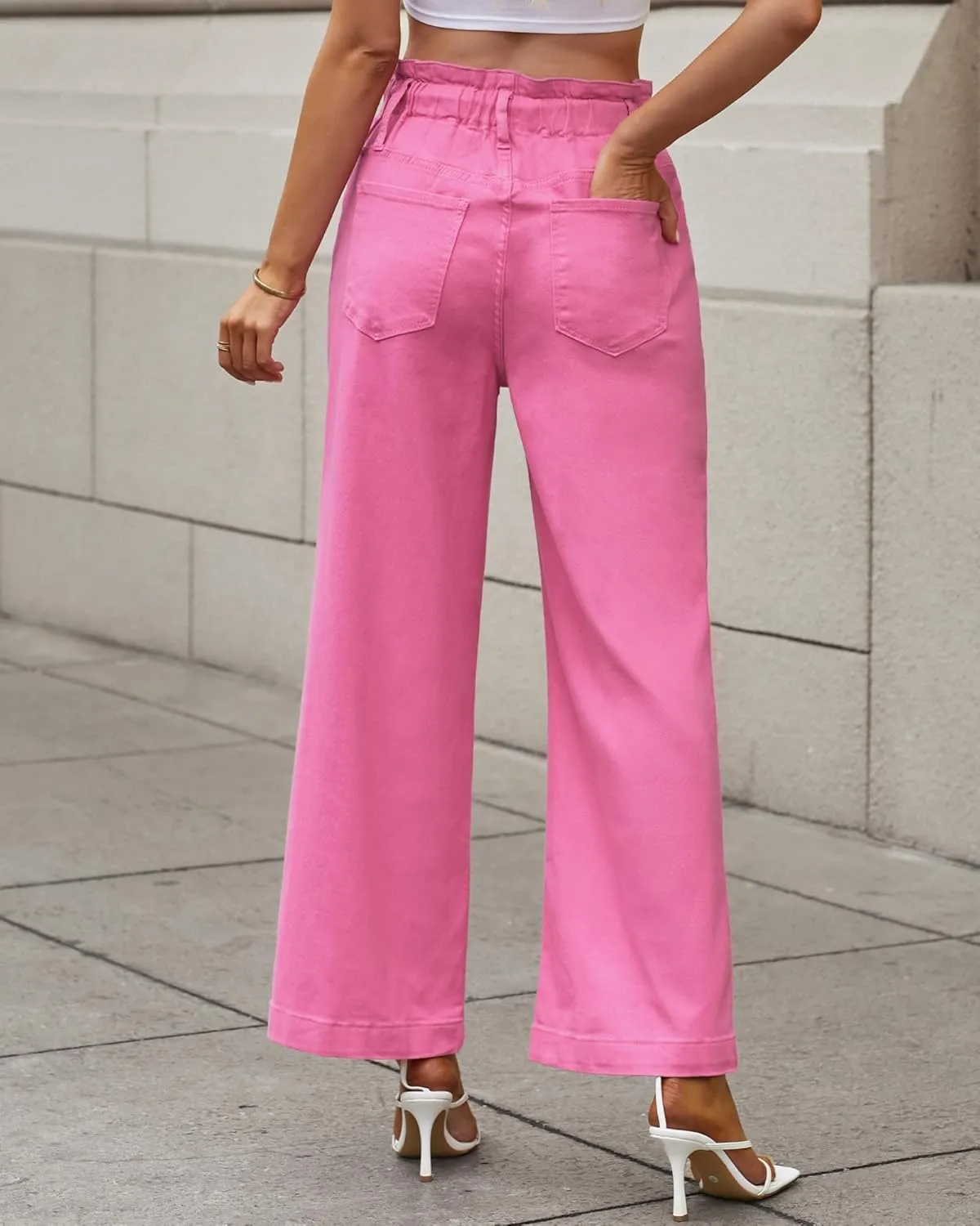 GRAPENT Wide Leg Jeans for Women Stretch High Wasited Elastic Waist Bell Bottom Baggy Y2K Pants