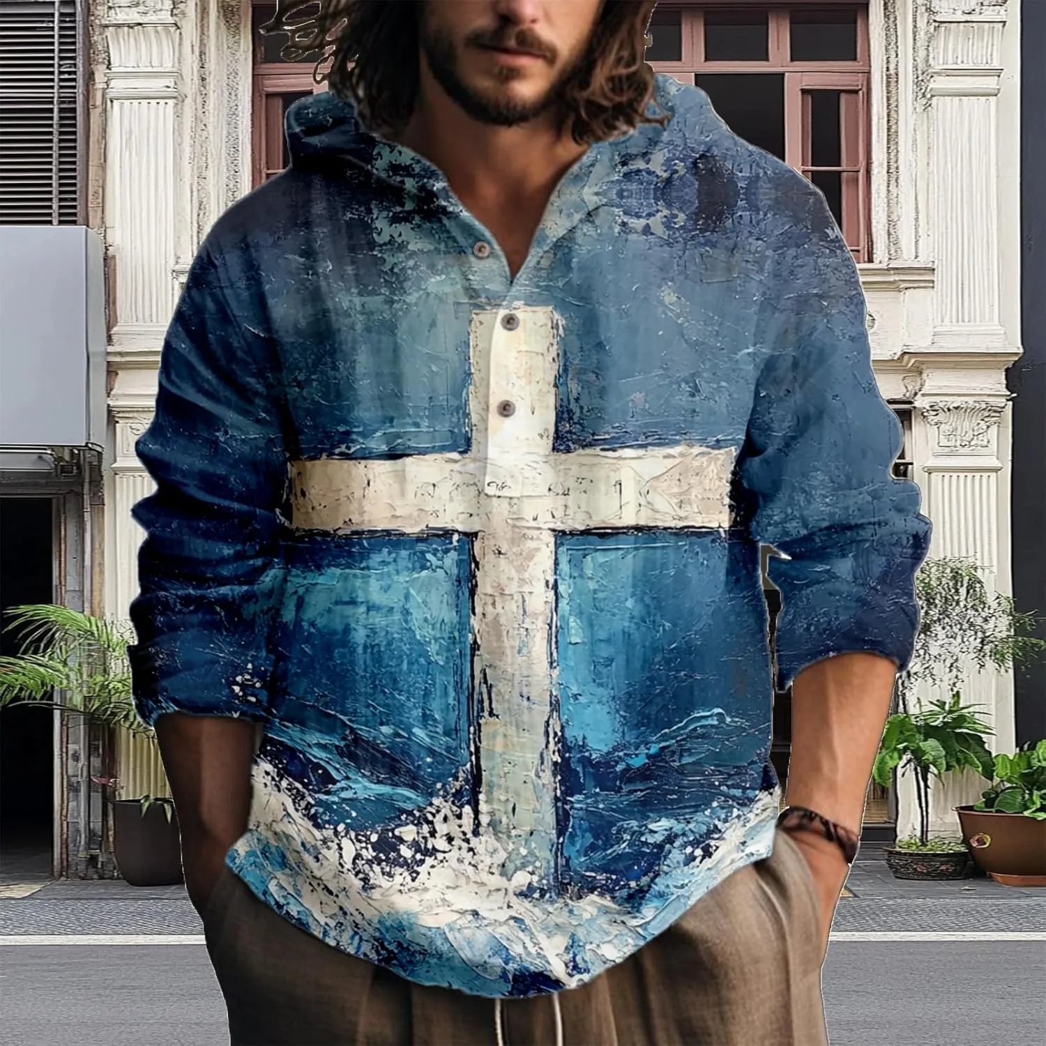 Graphic Hoodies for Men Artsy Button Up Cool Light Weight Fitted Hoodies Hooded Drawstring Pullover