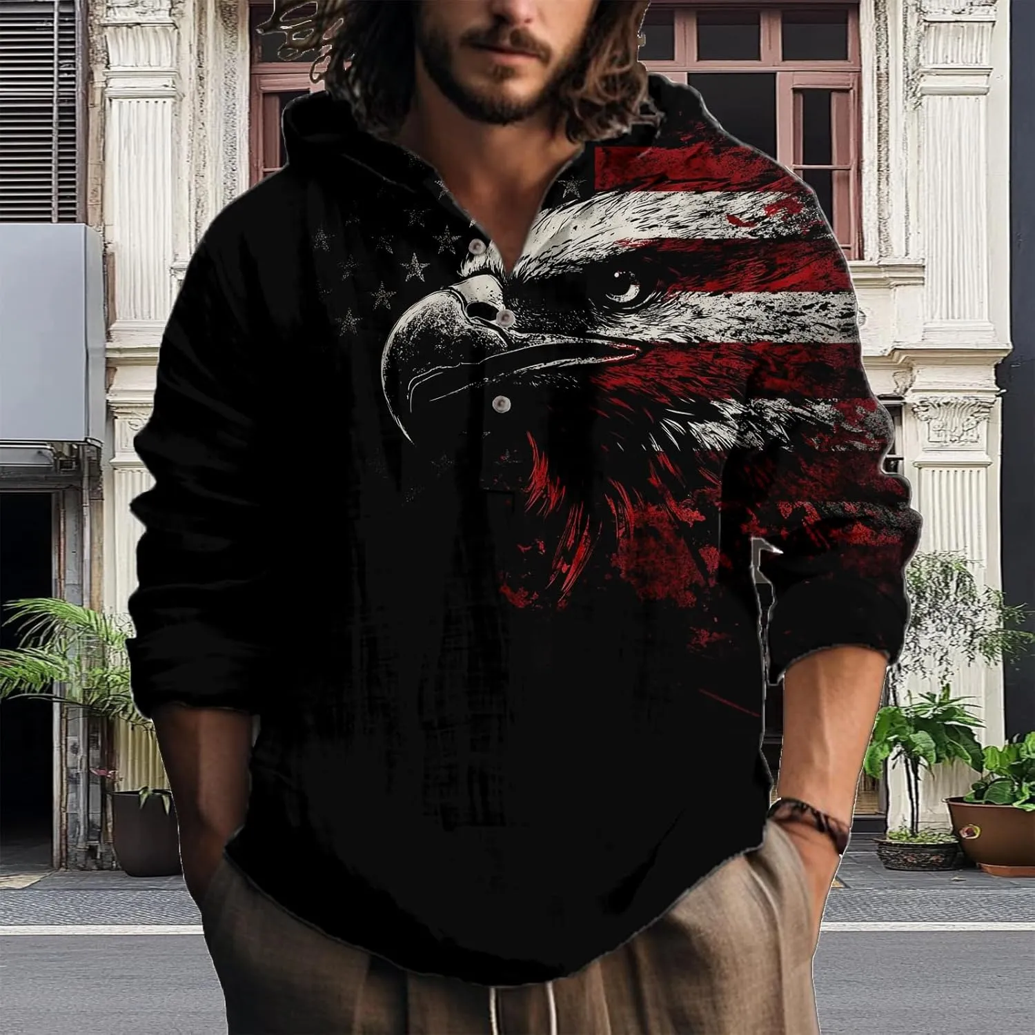 Graphic Hoodies for Men Artsy Button Up Cool Light Weight Fitted Hoodies Hooded Drawstring Pullover
