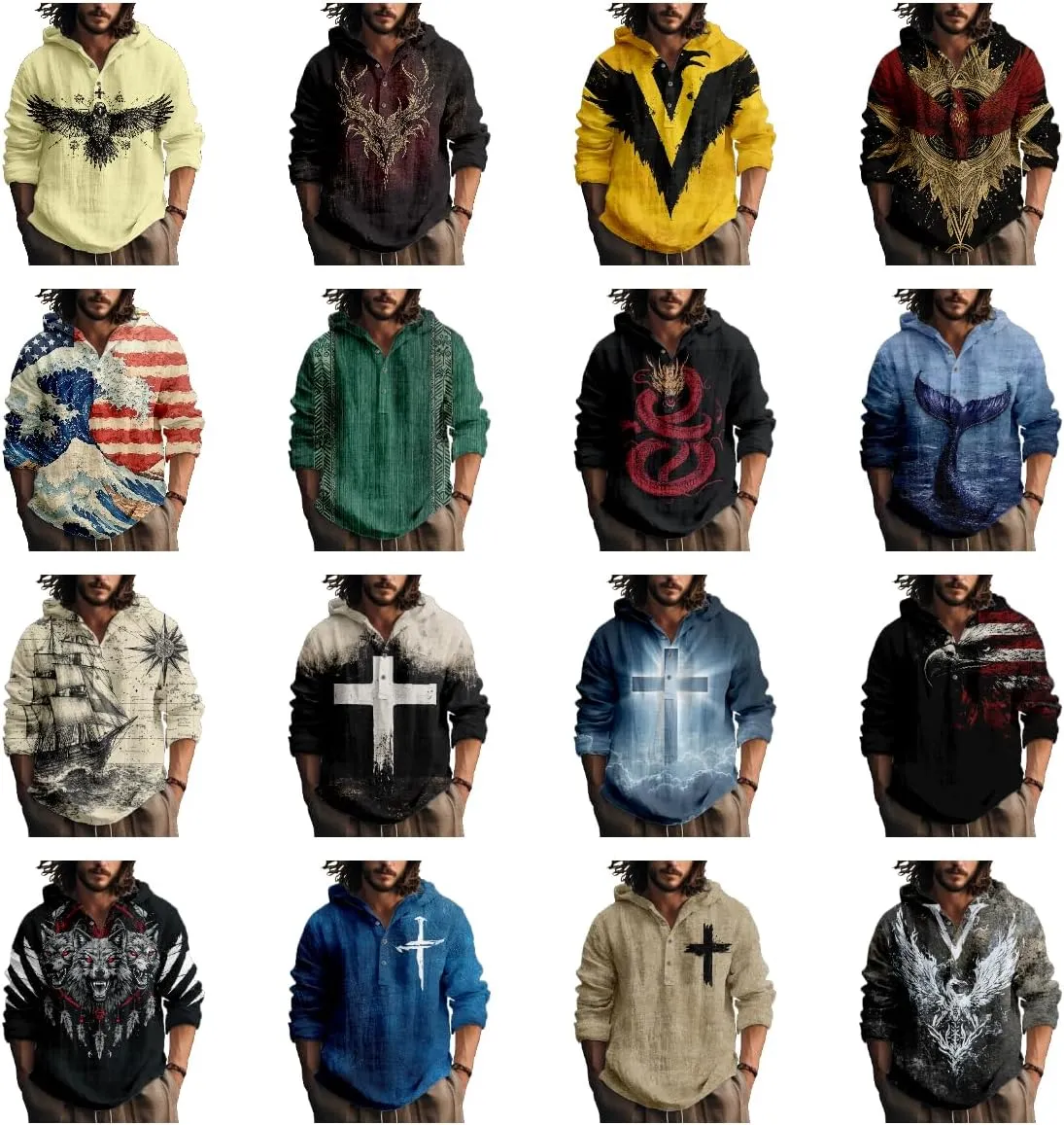 Graphic Hoodies for Men Artsy Button Up Cool Light Weight Fitted Hoodies Hooded Drawstring Pullover
