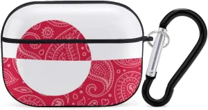 Greenland Flag Paisley Pattern Funny Hard Case Compatible with Airpods Pro Earbuds Headset Cover Protective Storage Bag for Men Women