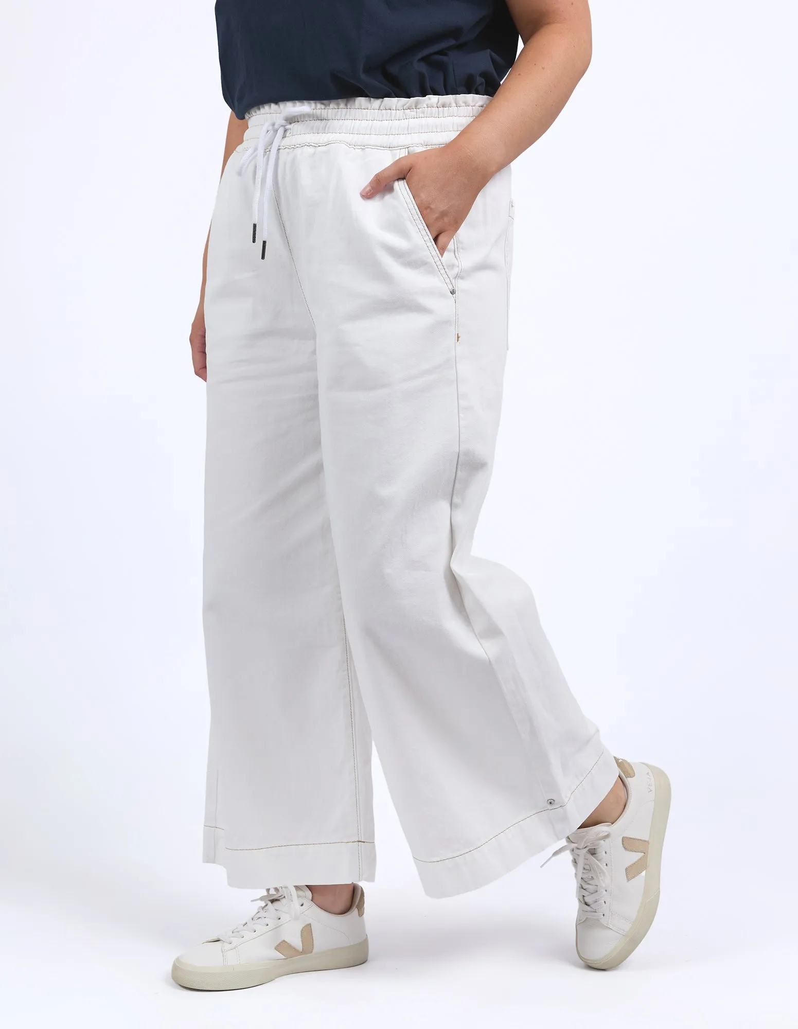 Greta Wide Leg Pant Vintage White