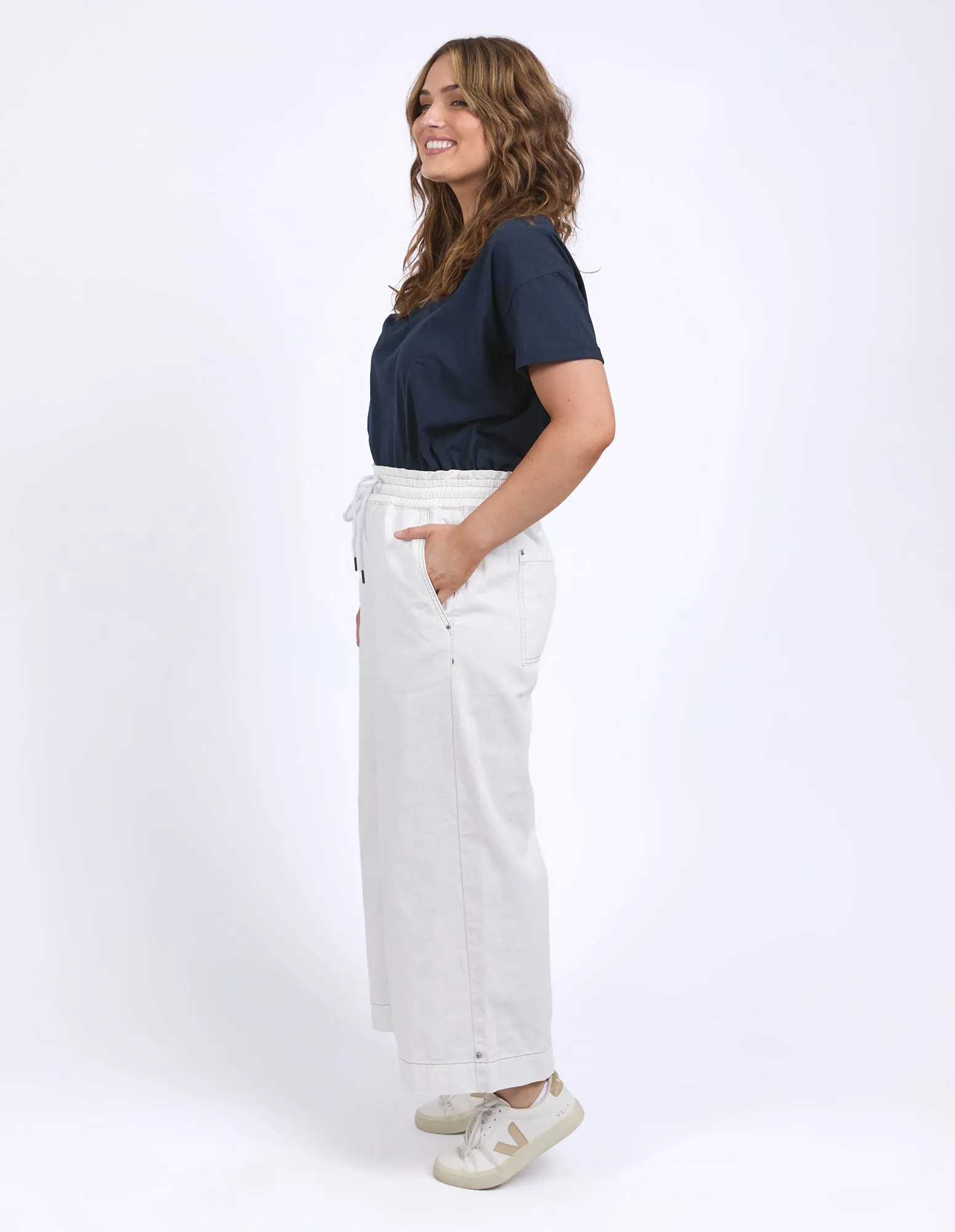 Greta Wide Leg Pant Vintage White