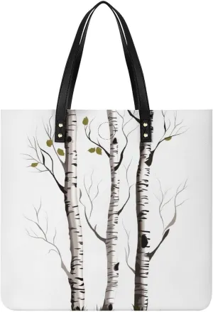 Grocery Bags Birch Tree Bag for Women Lightweight Beach Bag Shoulder Bags for Travel Shopping Work Handbag