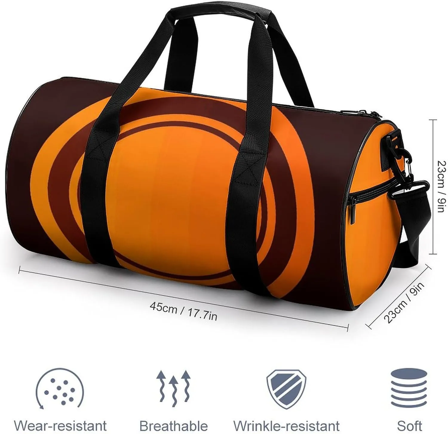 Gym Bag for Men Women Circle Pattern Duffel Bag Overnight Bag with Compartment Gym Sackpac