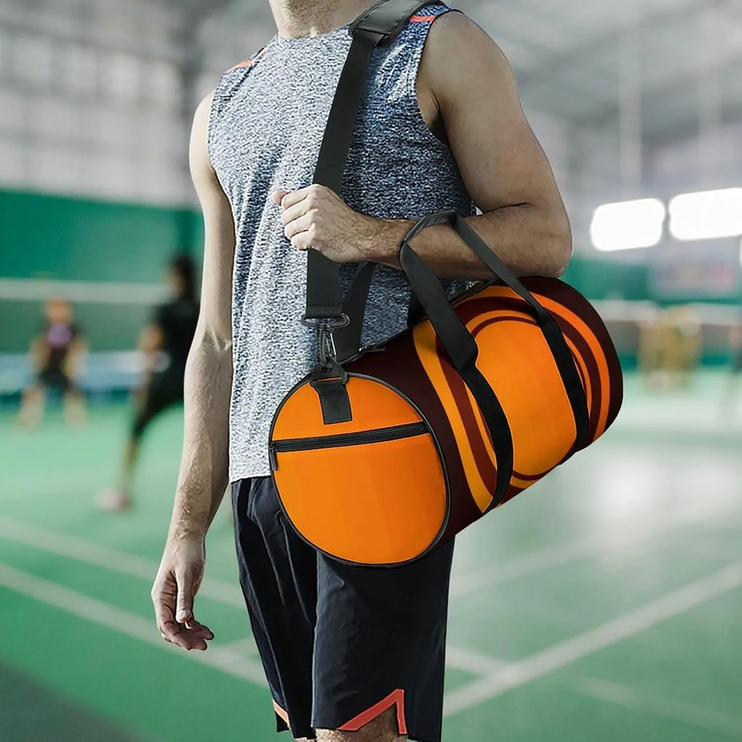 Gym Bag for Men Women Circle Pattern Duffel Bag Overnight Bag with Compartment Gym Sackpac