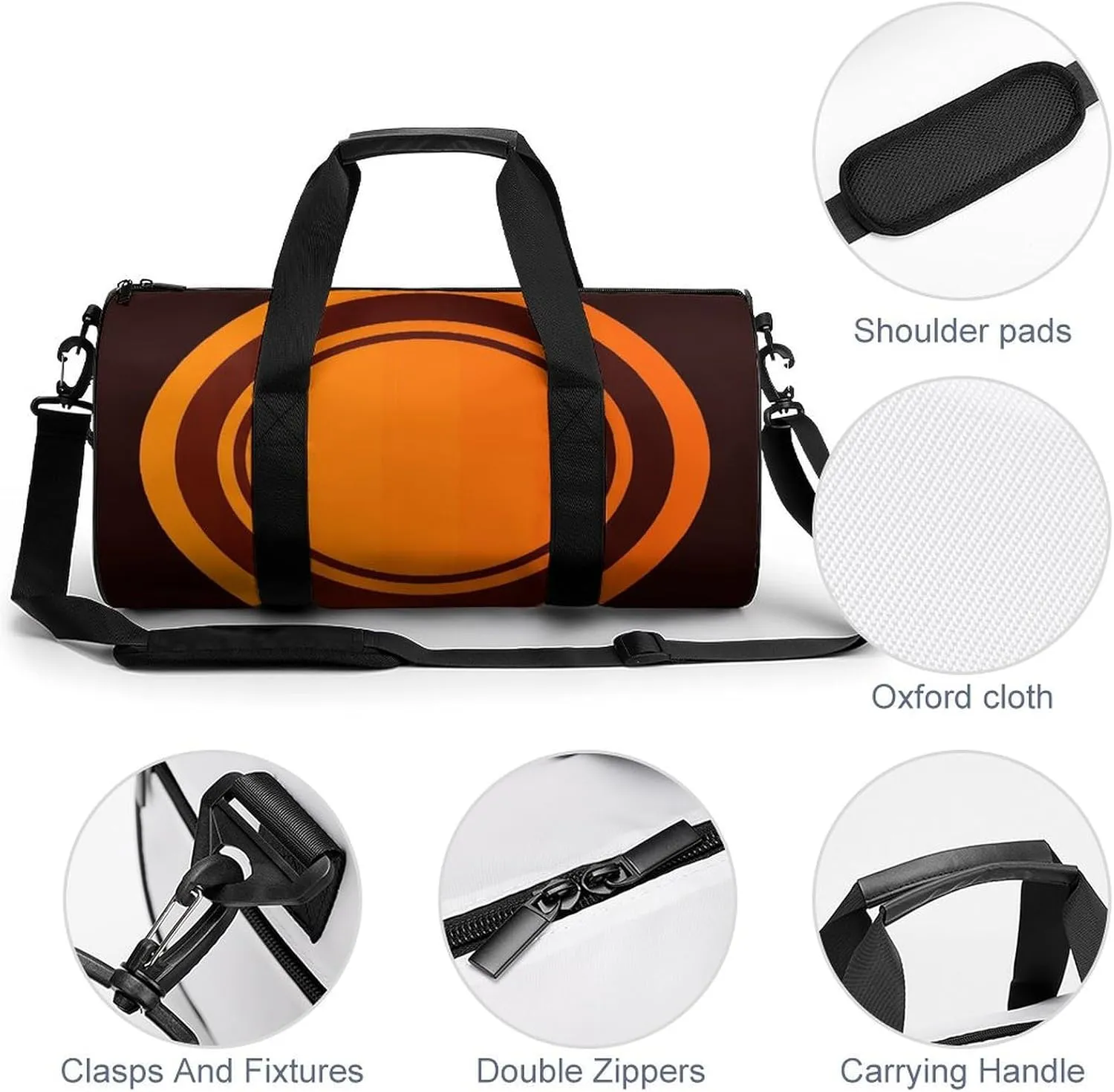 Gym Bag for Men Women Circle Pattern Duffel Bag Overnight Bag with Compartment Gym Sackpac