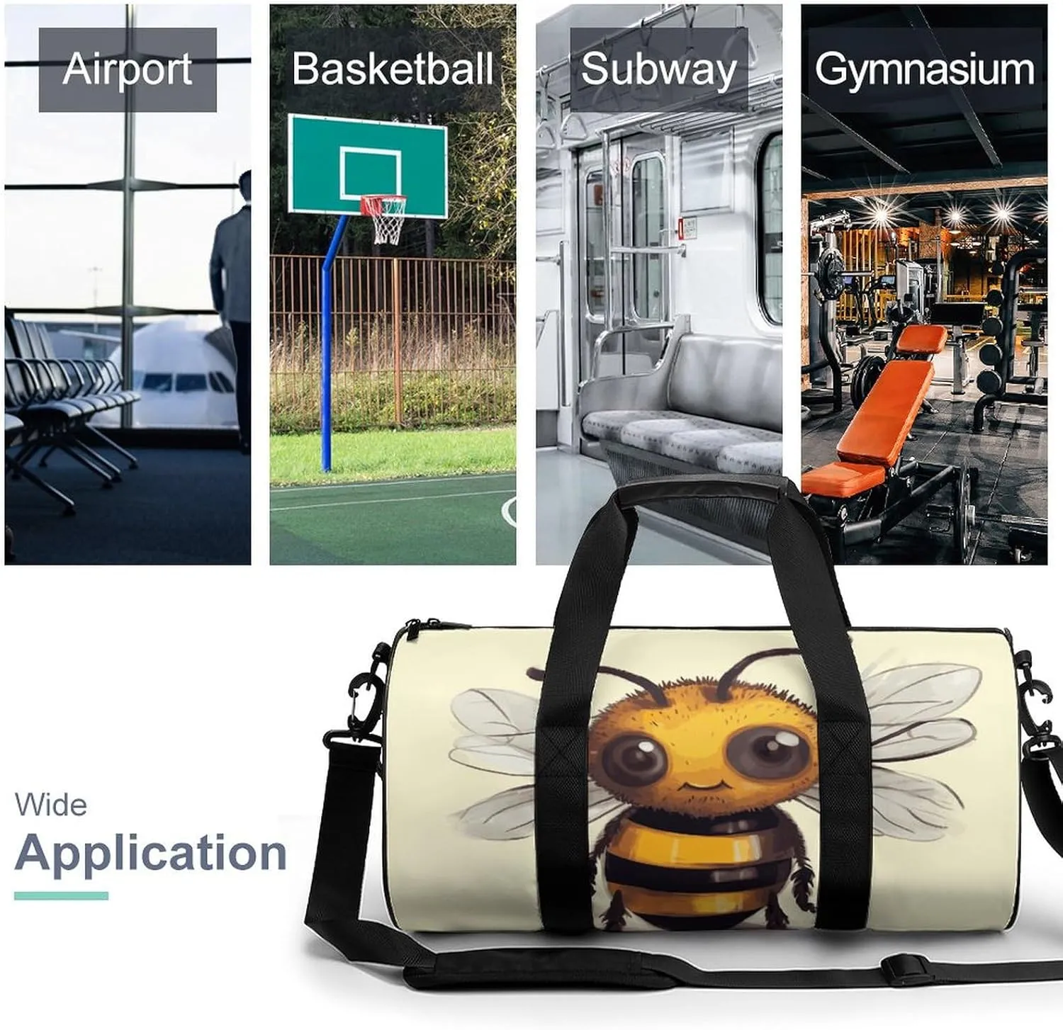 Gym Bag for Men Women Cute Animal Duffel Bag Overnight Bag with Compartment Gym Sackpac