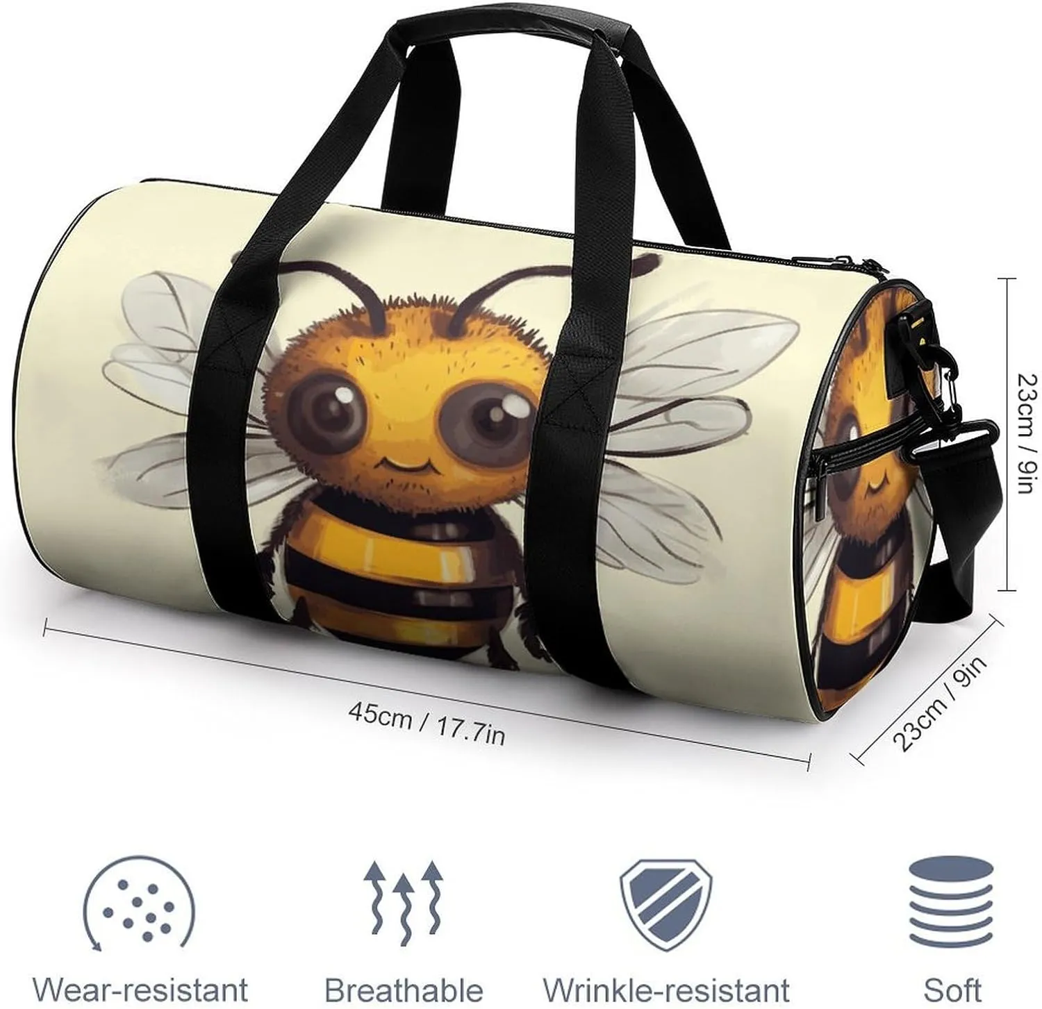 Gym Bag for Men Women Cute Animal Duffel Bag Overnight Bag with Compartment Gym Sackpac